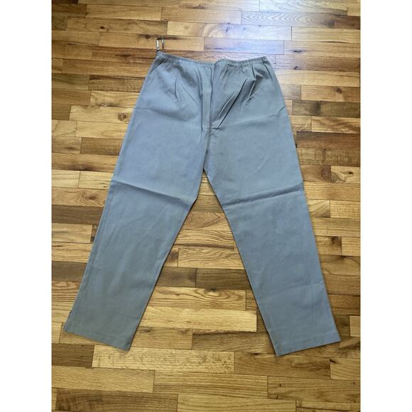 Eileen Fisher Smoke Organic Cotton Stretch Twill Slim Ankle Pant Side Zip Medium - Picture 8 of 9